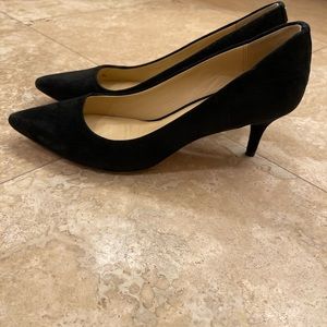 Coach black suede heels, size 7.5. Very good condition